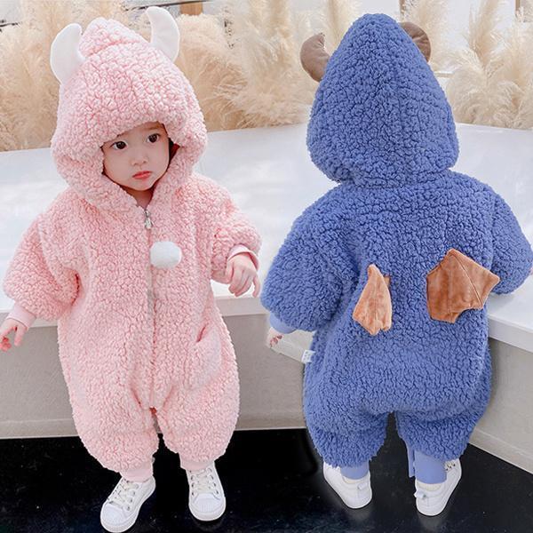 着ぐるみ ベビー ロンパース 冬服 カバーオール フード付き 女の子 男の子 ロンパース あったか キッズ服 子供服ベビー服 新生児服 ベビーウェア ふわふわ