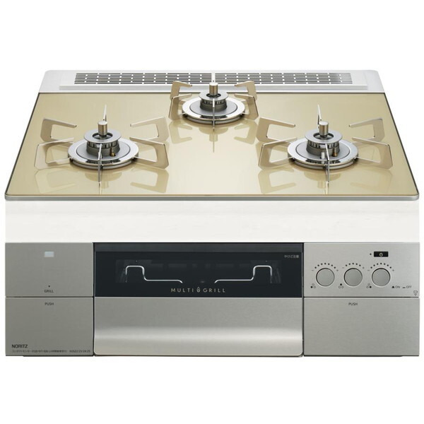 N3S22PWASFSTESC-13A シャンパンゴールドガラストップ プログレ ビルトインガスコンロ (都市ガス用・3口・幅60cm)