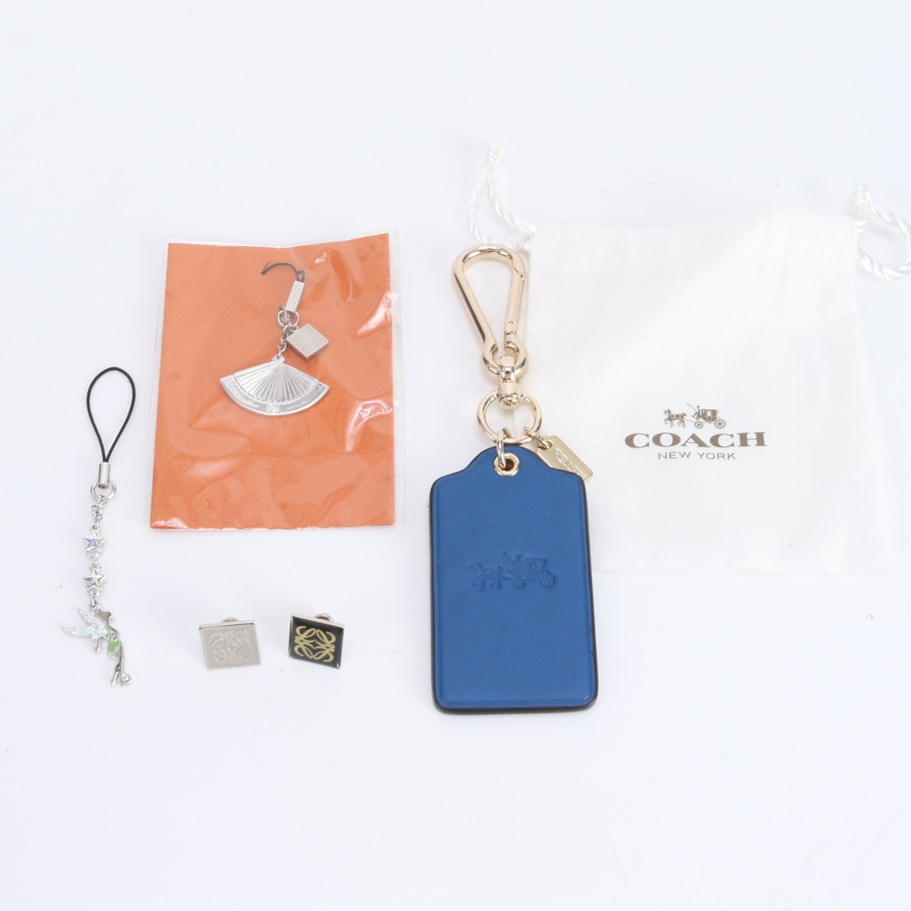 まとめ 4点 セット ロエベ キーホルダー ストラップ ピアス アクセサリー バッグ レザー チャーム メンズ レディース RWM DY15-8 中古