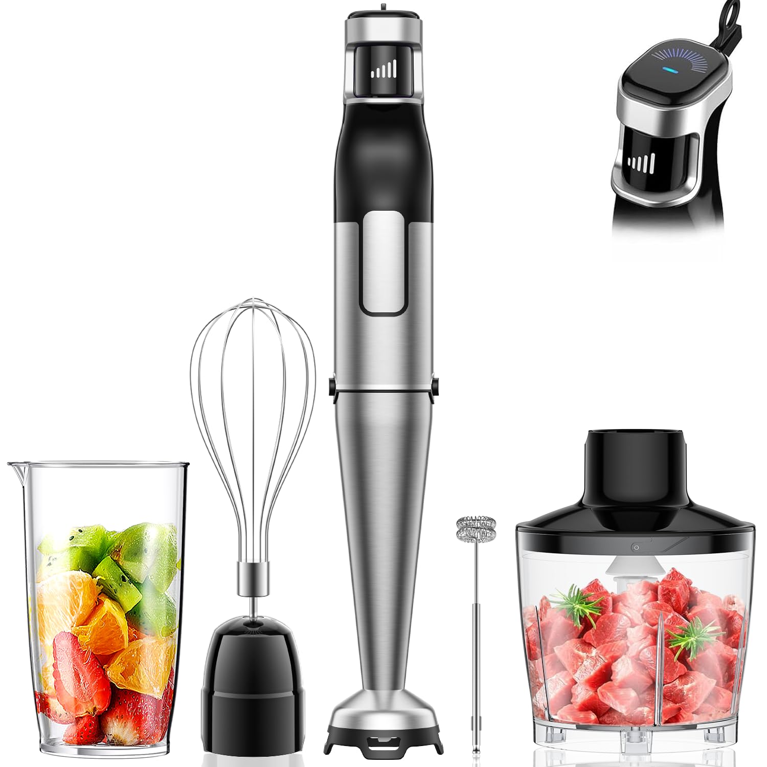 BESROY ハンドブレンダー ブレンダー【無段階変速・鍋保護・キズ防止設計】離乳食 20000RPM 氷対応 1台7役 ハンドミキサー 電動 泡立て器 ジューサー ミキサー フードプロセッサー 洗い 5,153円
