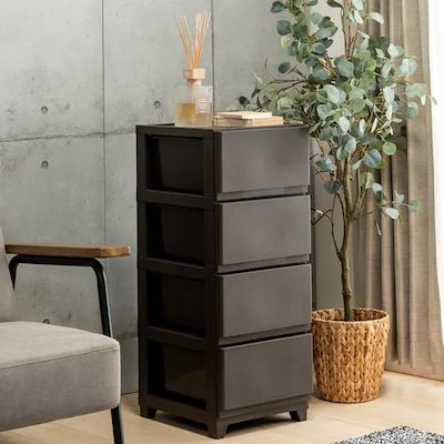 他サイト： 収納用品 デコニーシーヴォ ４段 ダークブラウン 1個の商品画像