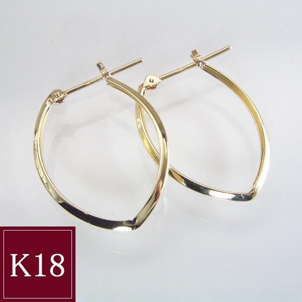 18金 フープ ピアス k18 ゴールド フープ ピアス 18k プレゼント 女性 地金 品番ma-0395 2営業日前後の発送予定