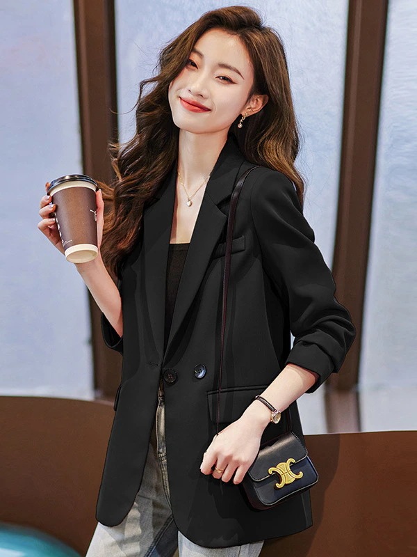 初春 新作 長袖ブレザー ポケット 韓国風カジュアルな小さいスーツ レディース アウター コート 6,179円