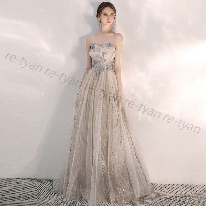 ウェディングドレス エンパイア 二次会ドレス 花嫁ドレス 大きいサイズ パーティー ロングドレス 演奏会 イブニングドレス カラードレス 成人式 Aライン