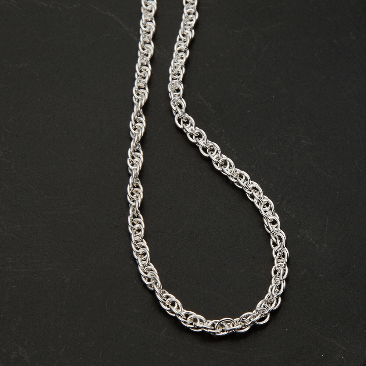 ネックレス チェーン 60cm レディース メンズ シルバー925 ダブル小豆ロープ 太さ3mm