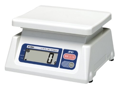 A&D 取引証明用 デジタルはかり SK-2000i-A2 ひょう量:2000g 最小表示:2g 使用範囲:40g~2000g 皿寸法:230 W *190 D mm 検定付:2地域