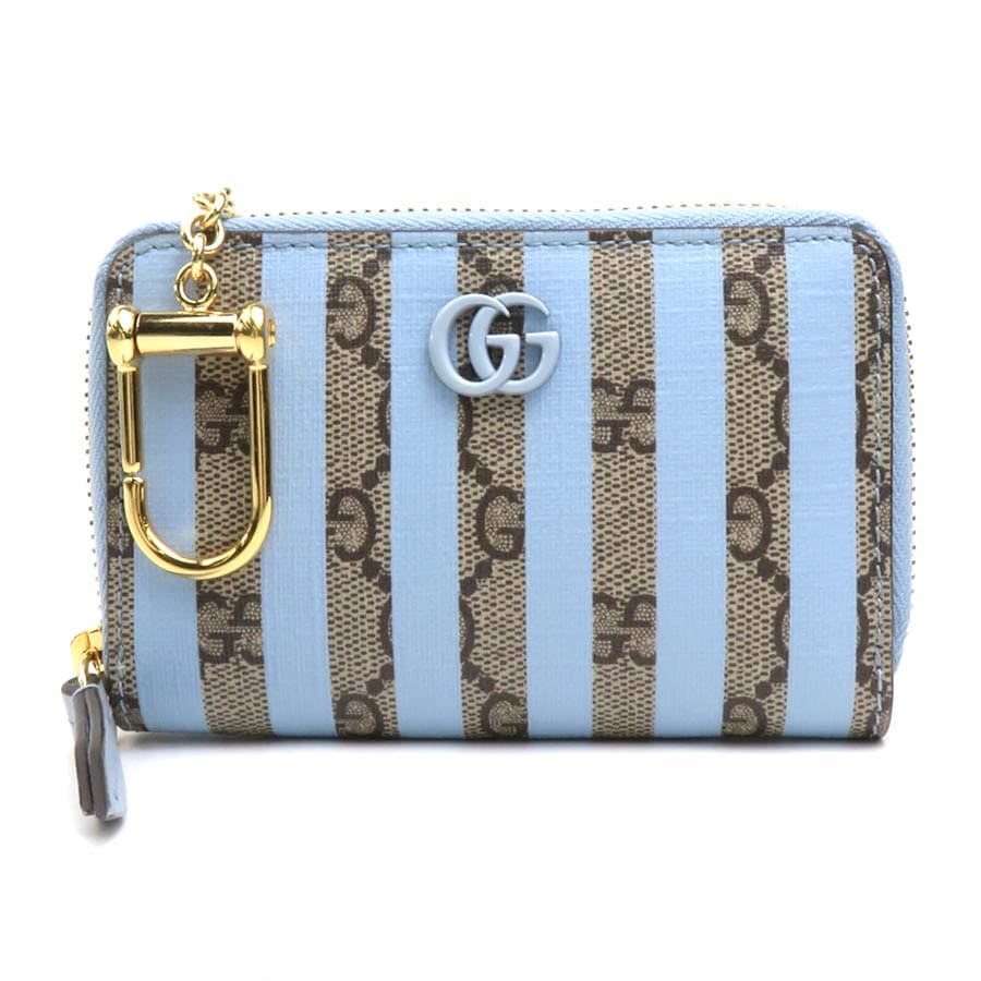 グッチ GUCCI コインケース GGスプリームキャンバス ブルー×ブラウン ユニセックス 701485 55796g