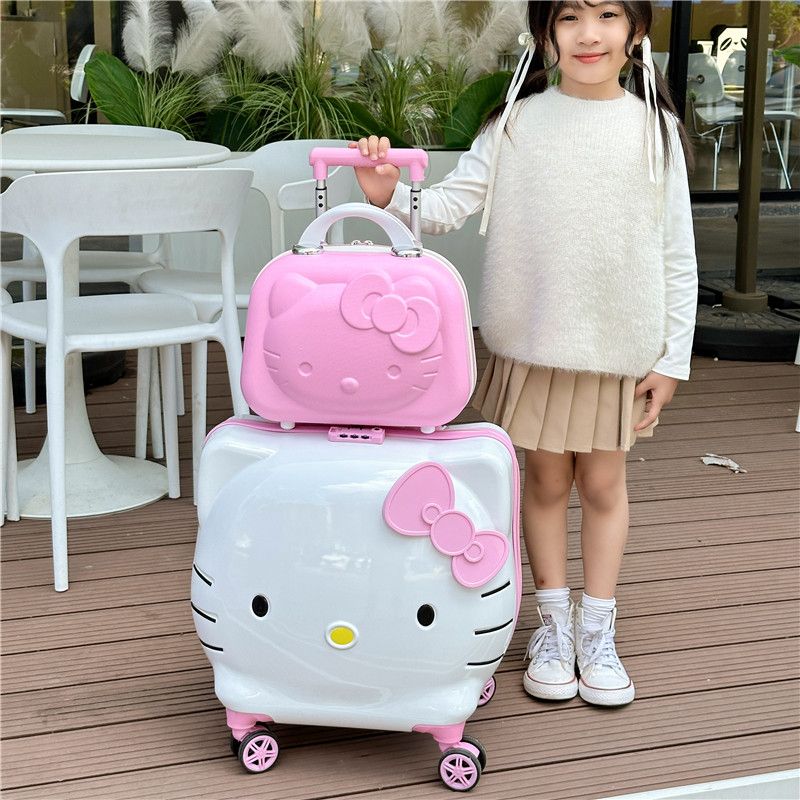 子供用スーツケースサンリオスーツケース漫画かわいい旅行スーツケース搭乗ボックス20インチ女の子kt猫暗号ボックス