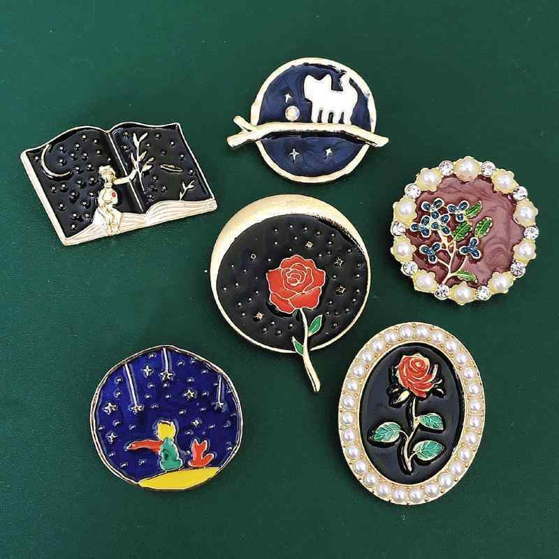 ブローチ メンズ レディース スーツ アクセサリー おしゃれ ユニーク フォーマル カジュアル おぎ話 シリーズ レトロ 文学 星空 子猫 カップル コート アクセサリー 動物 キャット スタイル