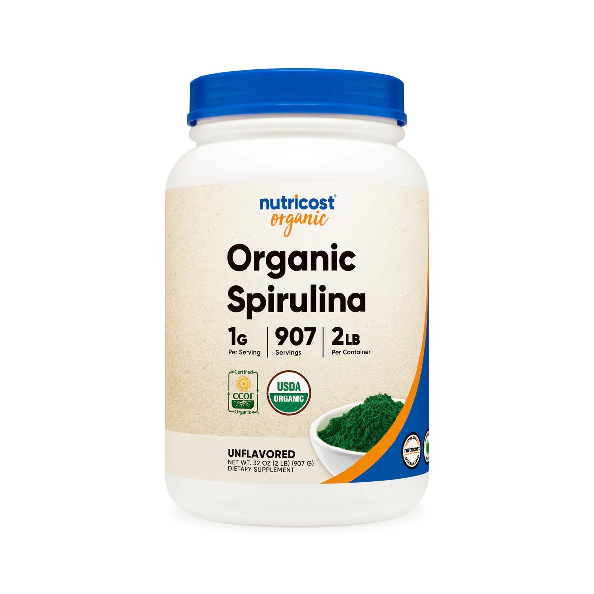 [USA] Nutricost ニュートリコスト オーガニック Spirulina パウダー. 2lbs