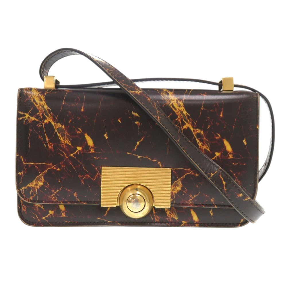 ボッテガヴェネタ ザ クラシック ショルダーバッグ レザー ブラウン系 1730【中古】BOTTEGAVENETA レディース
