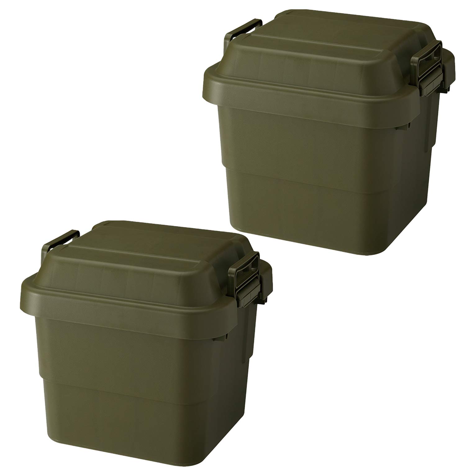 リス(RISU) 収納ボックス トランクカーゴ 30L グリーン 日本製 TC-30 2個セット コンテナ ボックス 屋外収納 キャンプ 防水 GHON070