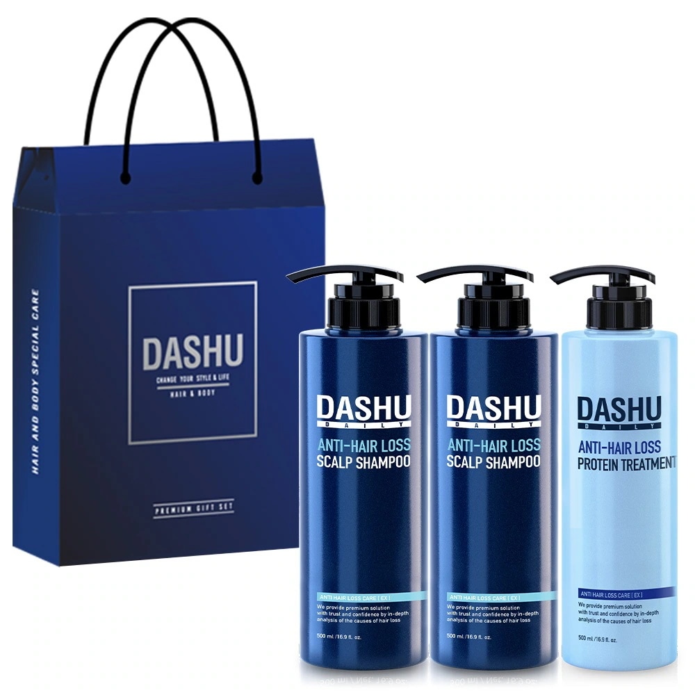 DASHU ダッシュ デイリー漢方頭皮ゴールド抜け毛防止シャンプー500ml2個+ダッシュデイリーアンチヘアロスタンパク質トリートメント500ml1セット