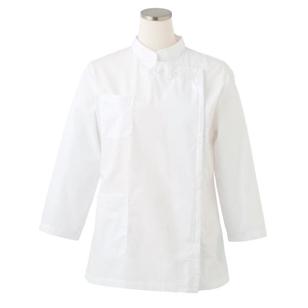 ケーシー型白衣/診察衣 (女子用 八分袖/3Lサイズ)SKA751 抗菌 制電 レディース 前ファスナー 胸ポケット・腰ポケット