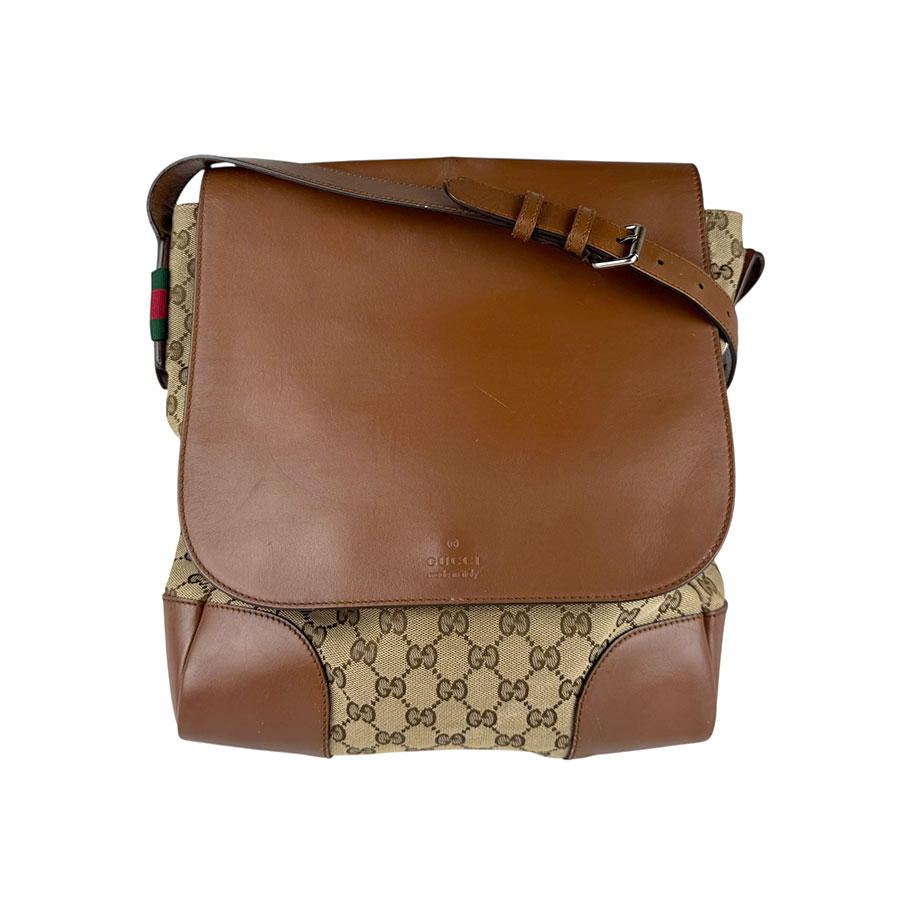 グッチ GUCCI 斜め掛けショルダーバッグ GGキャンバス/レザー ブラウン メンズ 322077 z6582