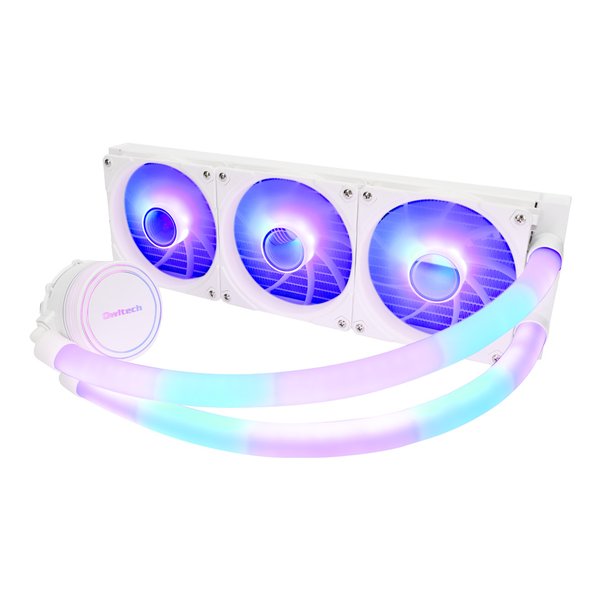OWL-LCS360ARGBL-WH LED内蔵ヘッド＆チューブ 120mm×3基 水冷CPUクーラー OWL-LCS360ARGBL-WH