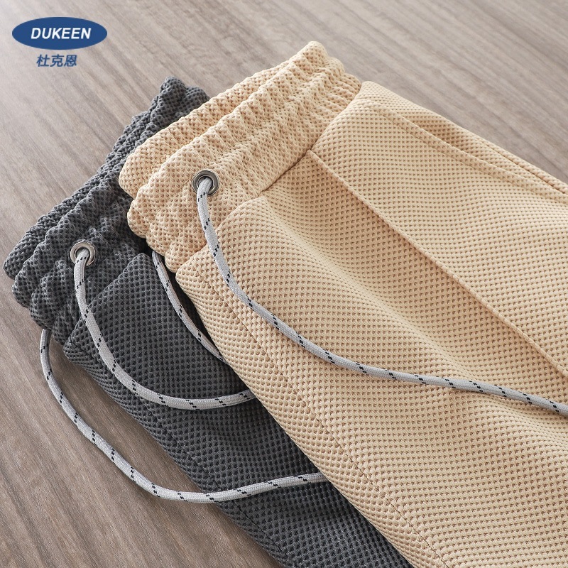 アメリカン ワッフル ヘビー ショートパンツ メンズ 夏 レター刺繍 スウェットパンツ カジュアル メンズ スウェットパンツ 七分丈パンツ