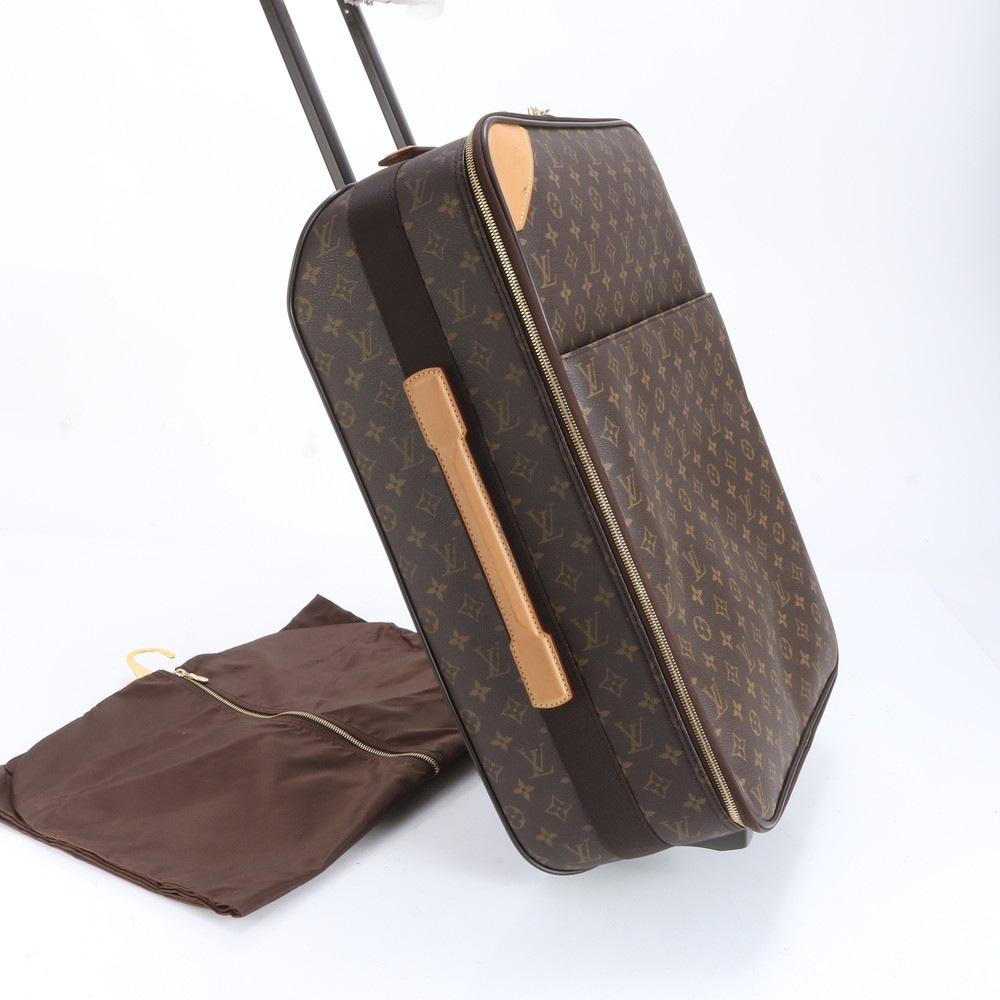 極美品 モノグラム ペガス55 M23294 レザー×コーティングキャンバス スーツケース キャリーケース バッグ 出張 旅行 トランク A4 メンズ RRE CH15-7 中古