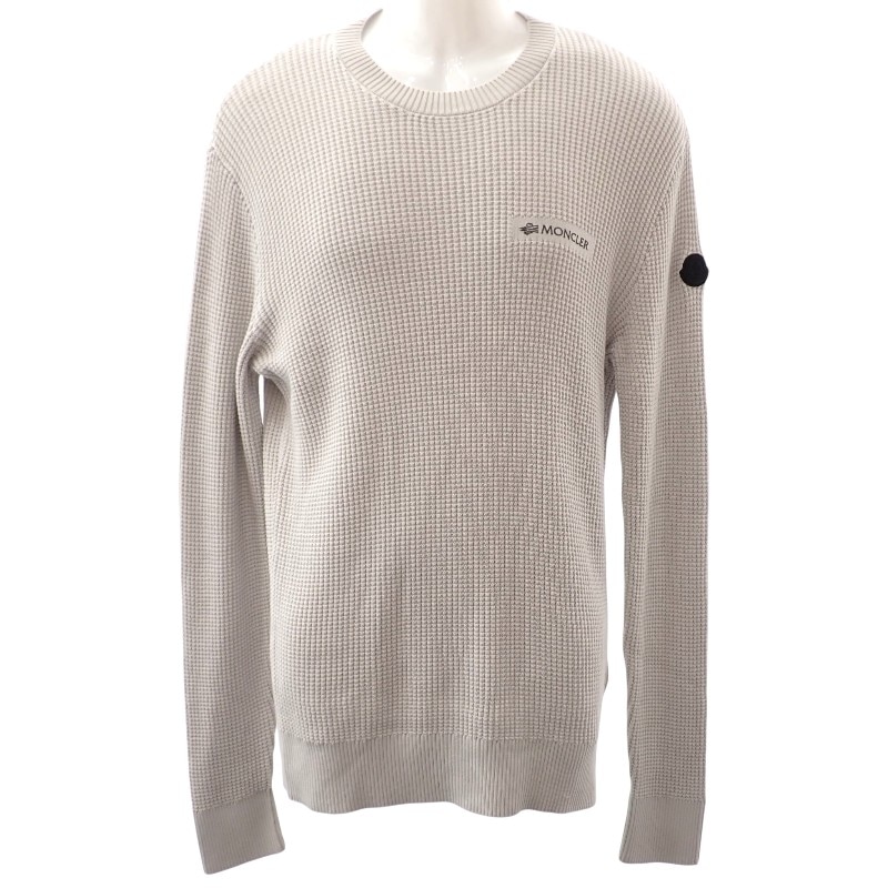 GIROCOLLO TRICOT ロゴワッペン Lサイズ I20919C00007M1367 セーター トップス コットン グレー メンズ【Aランク】