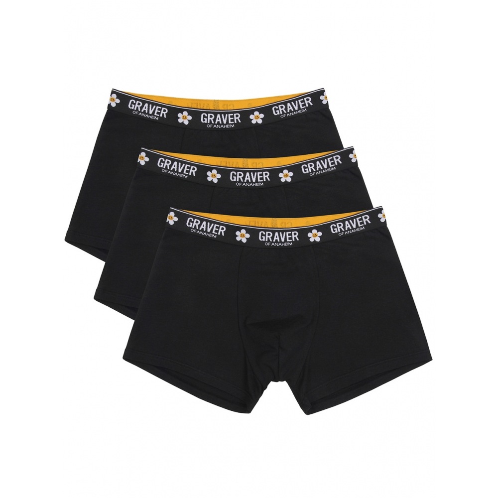 GRAVER ホワイトフラワースマイルバンドメンズドローブラック