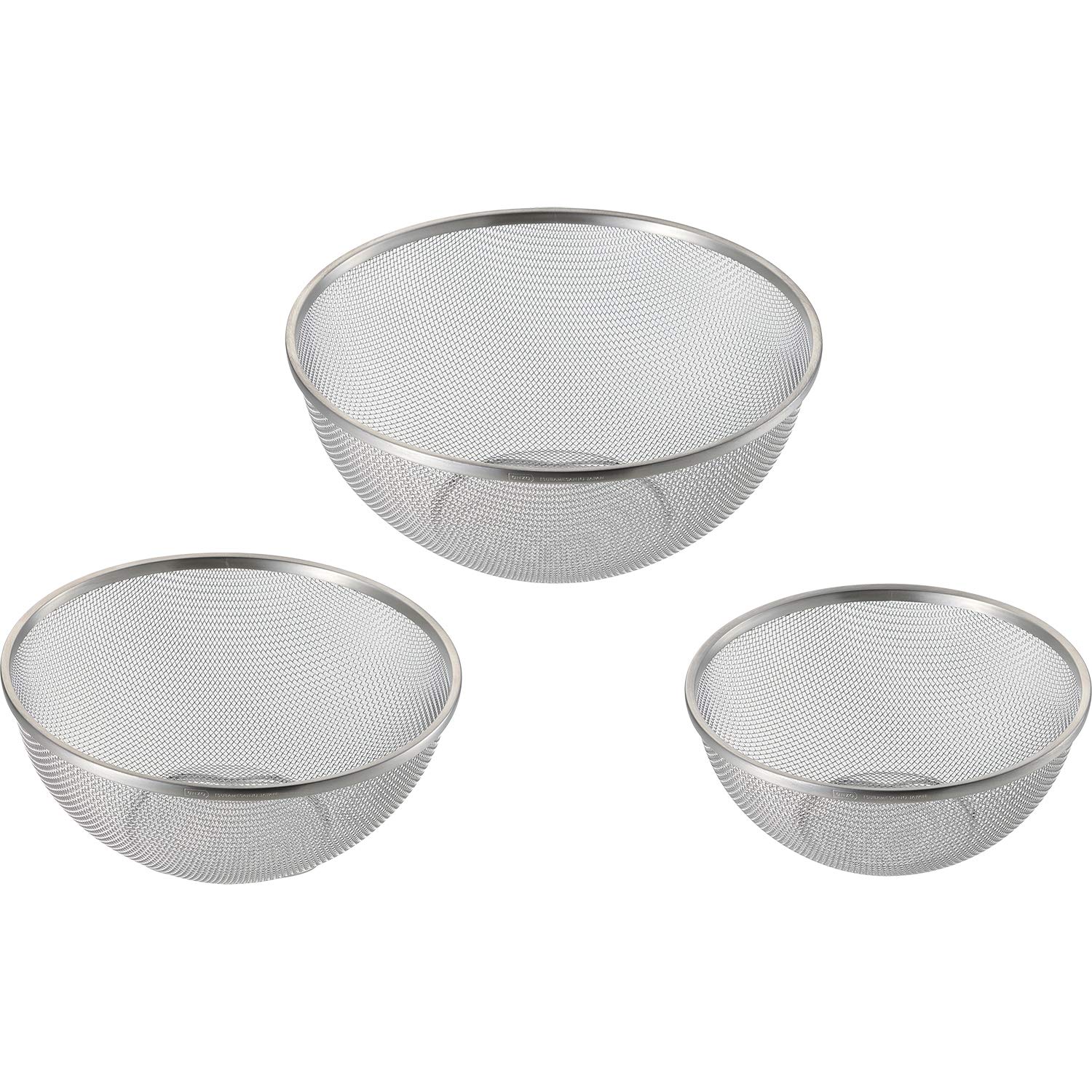 和平フレイズ enzo(エンゾウ) made in 燕三条 ステンレス ざる 3サイズ セット 日本製 AMG-0420