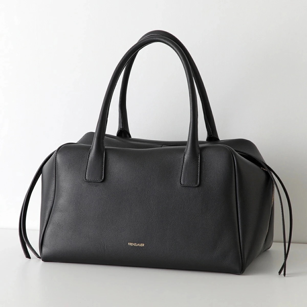FRENZLAUER フランツロアー ハンドバッグ BOWLING BAG M レディース レザー ボストンバッグ ロゴ 鞄 BLACK 【mega】