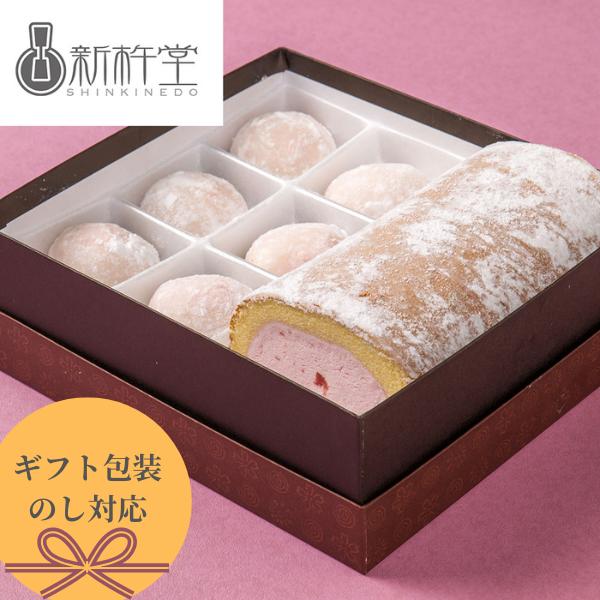 父の日 手土産 岐阜「新杵堂」 ストロベリースイーツセット ストロベリースターロール×１本 苺ムース大福×6個 詰め合わせ のし 熨斗 ギフト ラッピング 有名 美味しい 贈り物 子供 ギフト直
