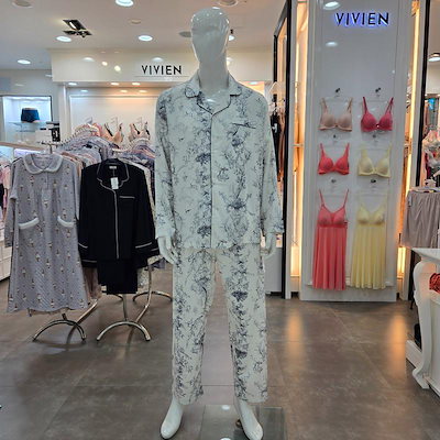 レーヨン綿混紡名画プリント9分丈男性パジャマセット MP6055