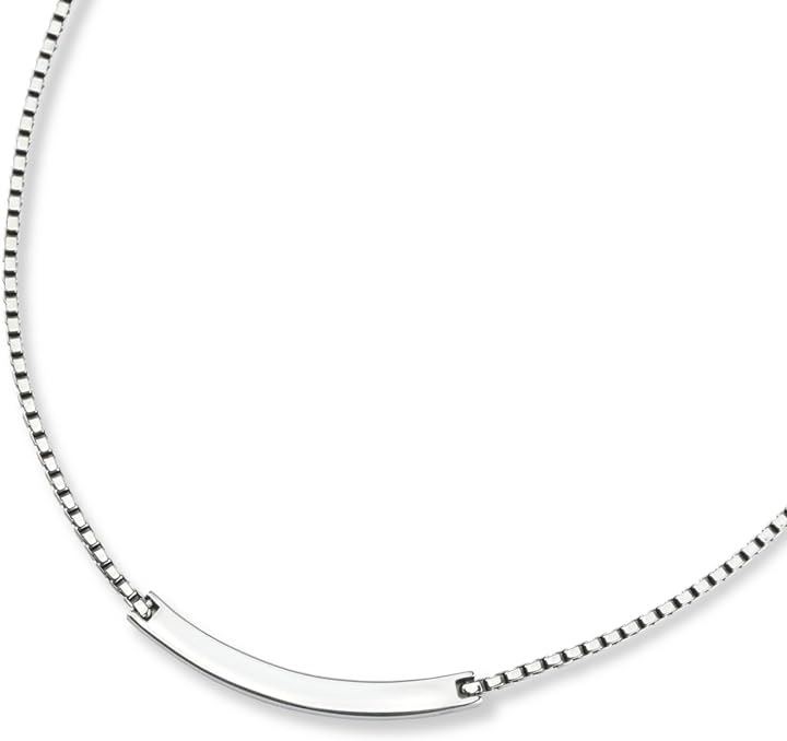 エピックボーレン シルバー sv925 ネックレス シンプル メンズネックレス 横棒 小振り プレーン ペンダント ベネチアン チェーン 50cm(シルバー)