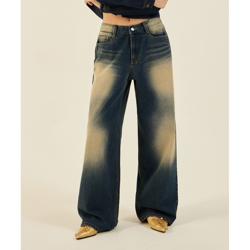 MILLIONCOR [9584] ユニセックスダブル ウォッシュドワイドデニム（チョンチョン） 5,808円