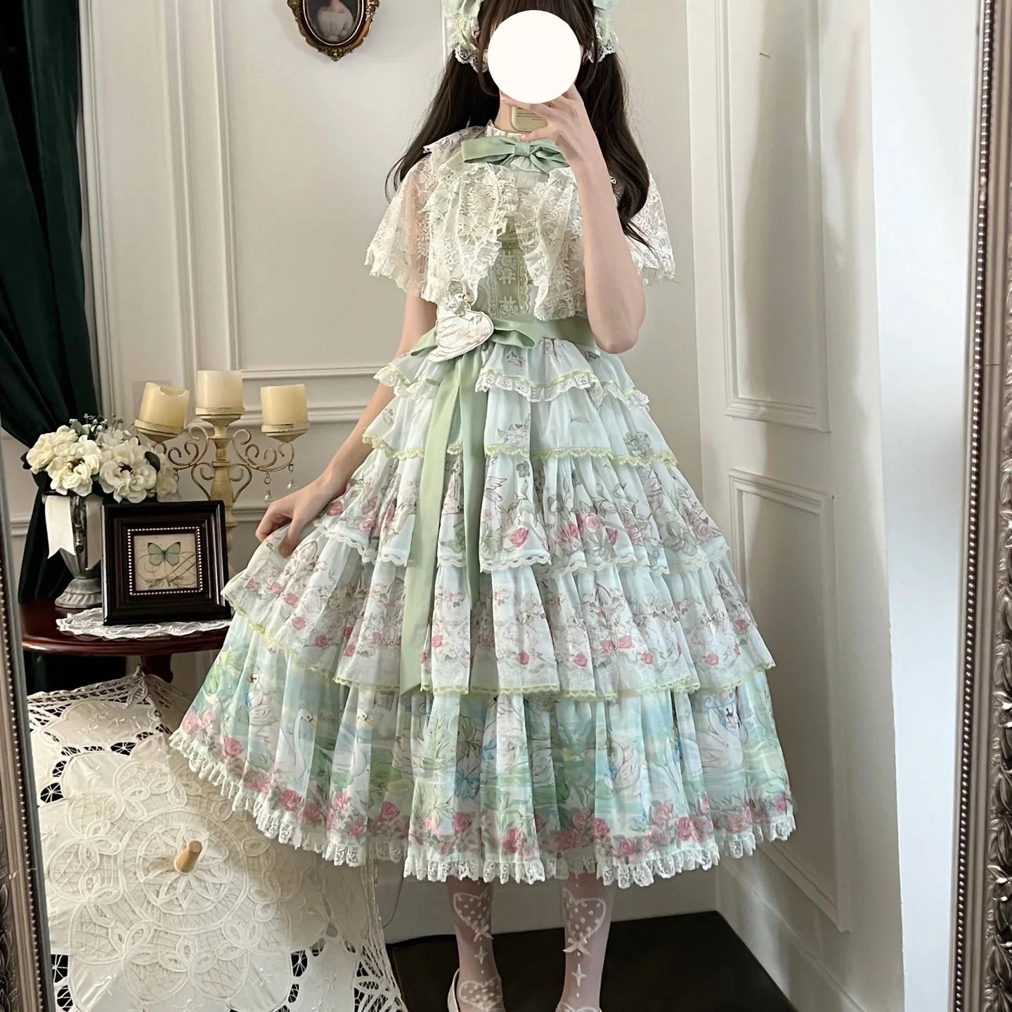 田园新品风lolita白鸟湖jskエレガントclaロリータ日常loスカートワンピース夏