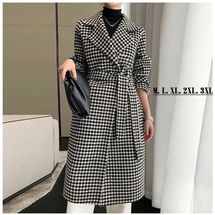 チェスターコート チェック柄 レディース 千鳥格子 ロングコート コクーンコート ドロップショルダー ロングチェスターコート アウター 秋 冬 冬服 オーバーサイズ カジュアル あったか 暖かい きれ