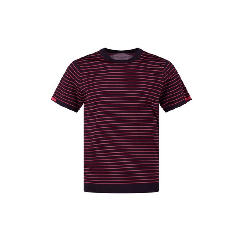 (ラックスゴルフ) ラックスゴルフレッドボルトメンズラウンドネックストライプ半袖ゴルフニット RM4M406