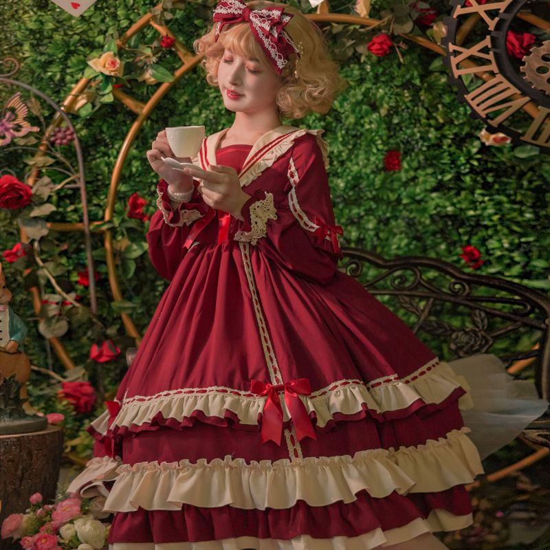 新作長袖ワンピース ロリータ セクシーかわいいコスプレハロウィン衣装 成人式女性ミ制服 パーティードレスJkセット ふわふわ プリンセスドレスロールプレイングロリ ータロリータクラ風お嬢様