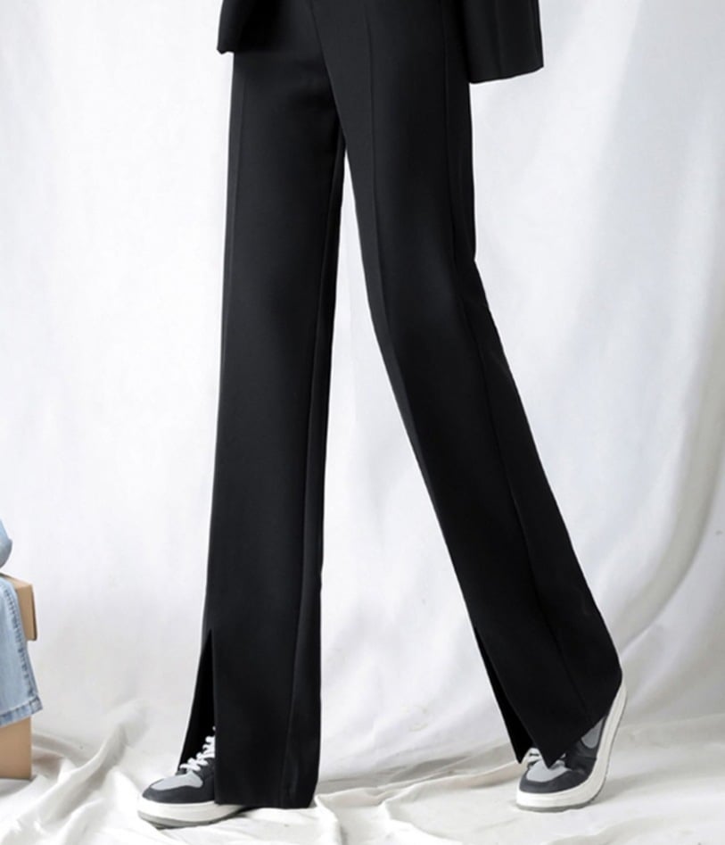 ボトムス デート モテアイテム スラックス セミフレア スリット 可愛い きれいめ 上品 おしゃれ かっこいい 可愛い ラブリー キュート ガーリー クール モード系 セクシー エレガント