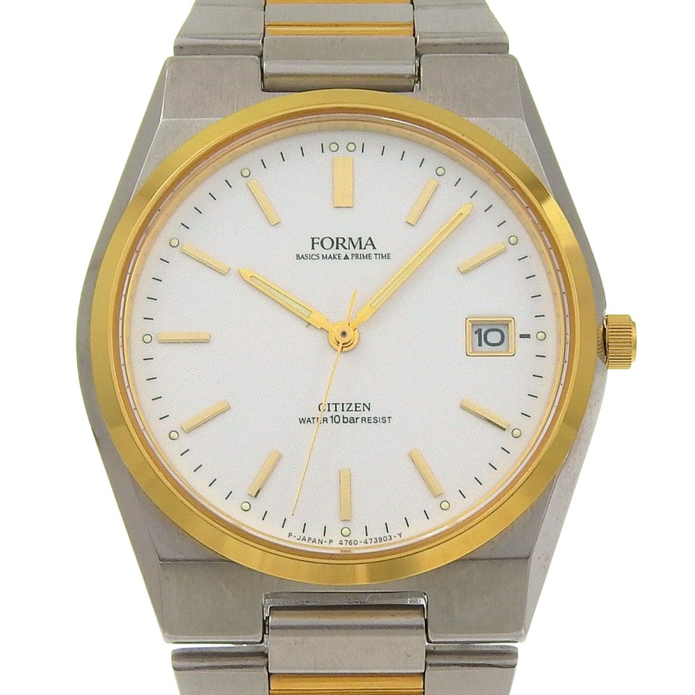 FORMA 4762-471369 腕時計 ステンレススチール クオーツ アナログ表示 メンズ 白文字盤 中古品 A-ランク