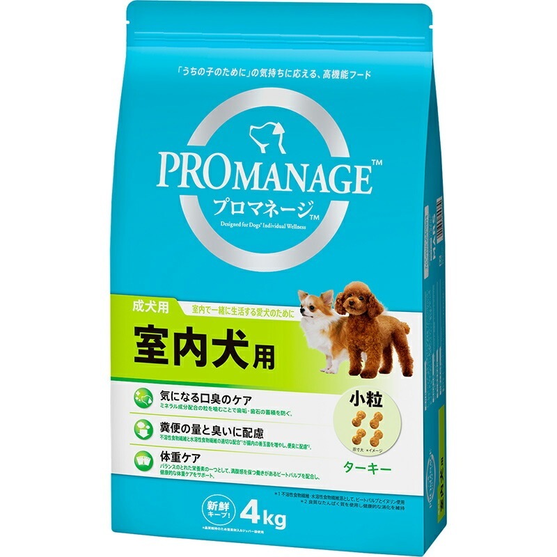 （まとめ買い）マース プロマネージ 成犬用 室内犬用 4kg 犬用フード [x3]