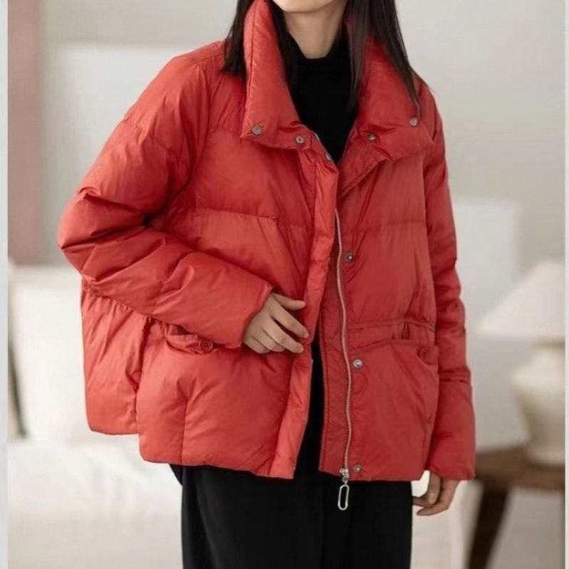ダウンコート ロングダウンコート レディース ダウン スタンドカラー ノーカラー リブ袖 フード付き ファスナー 大きいサイズ 服 通勤 ベンチコート スポーツ観戦 旅行 秋 冬 暖かい 女性用 厚手