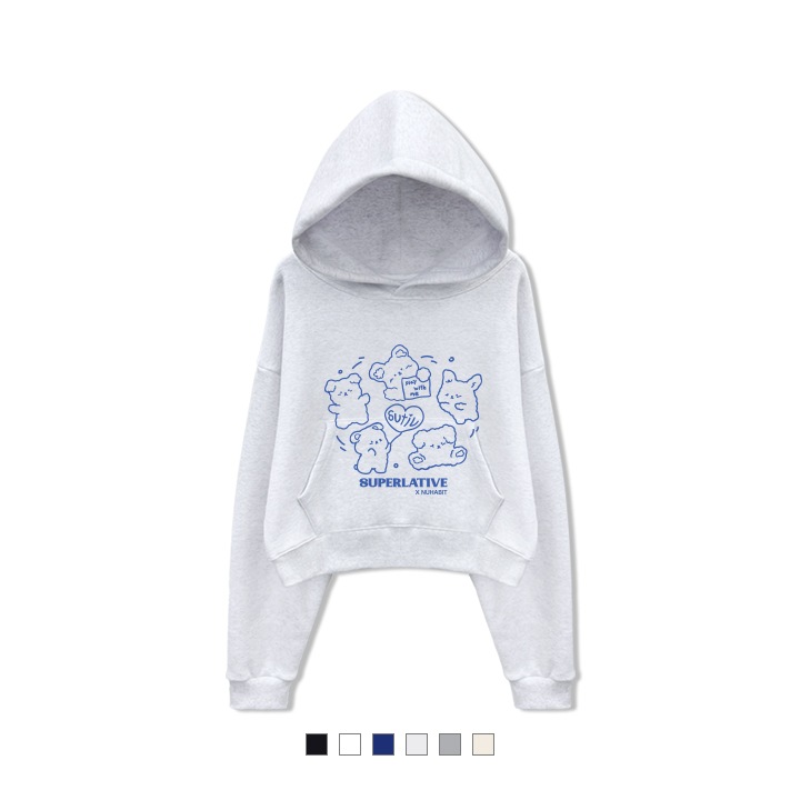 SPIN PUPPY CROP 起毛 フード Tシャツ HOODIE (SCH4-4NH066)