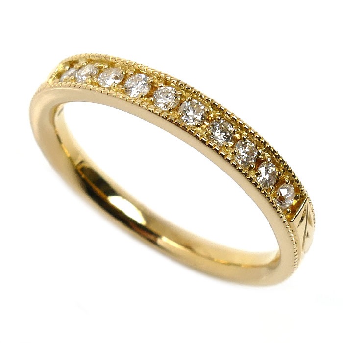 agete アガット K18YG イエローゴールド ダイヤモンド リング・指輪 ダイヤモンド0.20ct 11号 3.2g レディース 中古