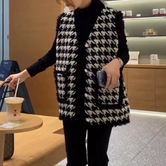 2color レディース アウター 春秋アウター ジャケット ベスト ジレ ツイードベスト