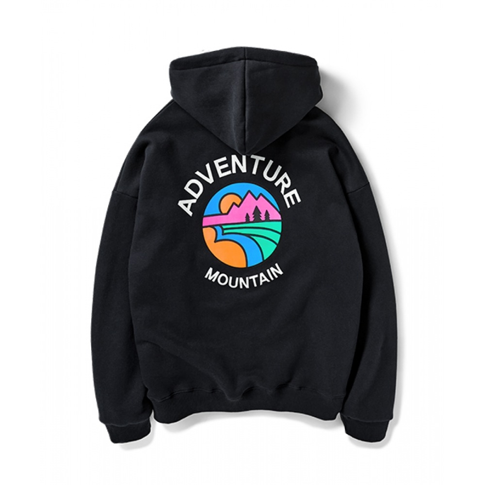 FLUKEサークルマウンテンフードTシャツブラックFHT2030-Z