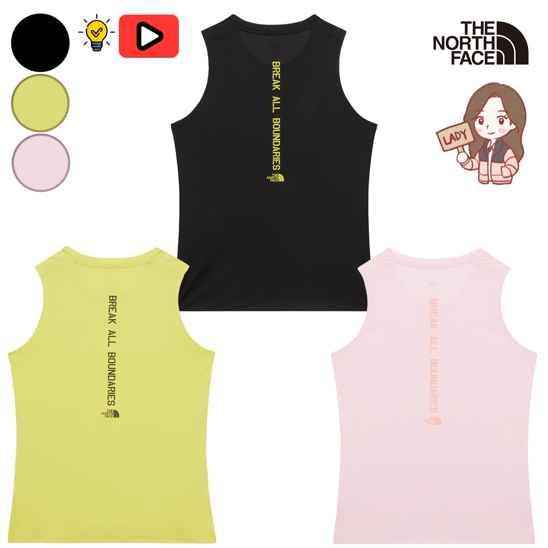 【正規品】WS TNF RUN SLEEVELESS／ランニング用ノー スリーブ 韓国ファッション ホワイトラベル NT7VR03A