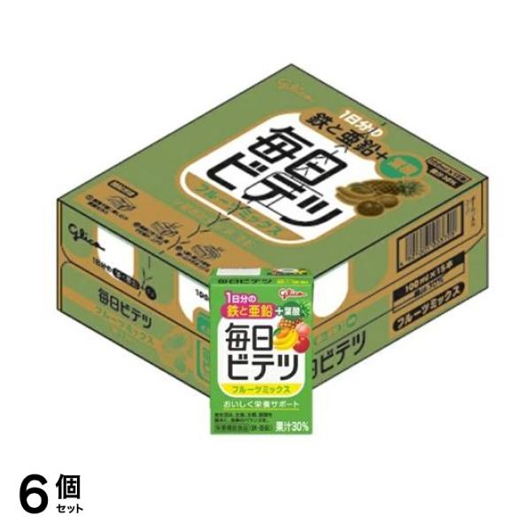 グリコ 毎日ビテツ フルーツミックス 100mL× 15本 6個セット