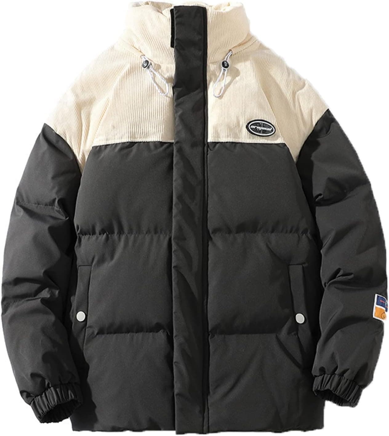 ダウンコットン 中綿ジャケット 厚手 冬 メンズ スタンドカラー アウター 防寒対策 暖か カジュアル バイカラー ジップアップ 綿服 ワークウエア 大きいサイズ アウトドア 通勤通学