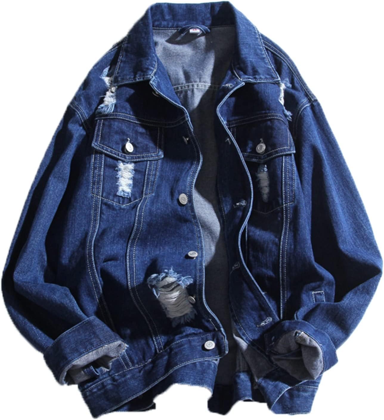 メンズ ダメージジャケット デニムコート アウター Gジャン カジュアル 春秋 ジャンパー スプリングコート ファッション カッコイイ 旅行 釣り ハイキング お出かけ 登山 ジージャン