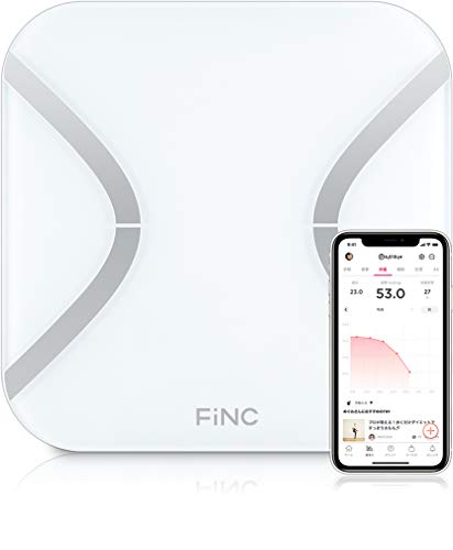 FiNC（フィンク）オリジナル体組成計【スマホ連動/自動記録/Bluetooth/高性能体重計 体重/BMI/内臓脂肪/体