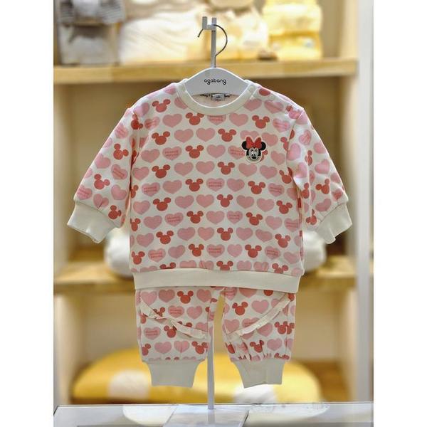 セーブゾーン02 ピンク ハートパターン スウェットシャツ 上下セット 03s723055 (S41315580)