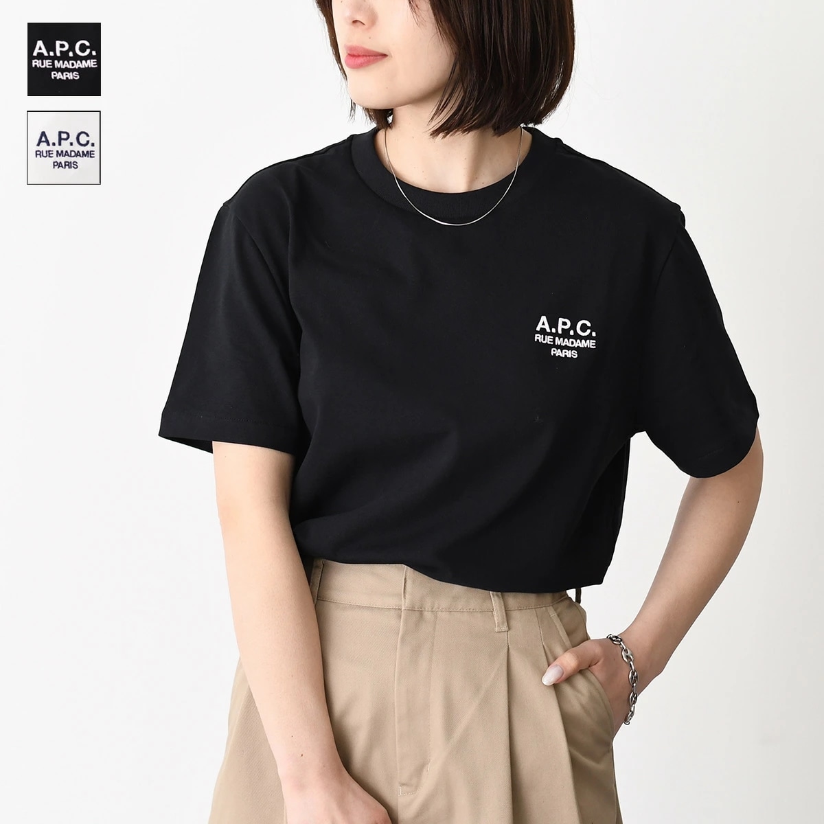 Tシャツ Raymond COHBU M26388 ロゴT トップス レディース ユニセックス ブラック ホワイト コットン クルーネック クラシック
