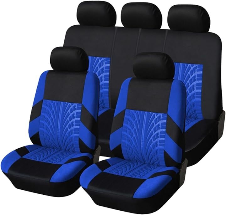 互換品 車 シートカバー 汎用 座席 軽自動車 普通車 運転席 助手席 車内カスタム フロント 伸縮 汚れ防止 色あせ防止(ブルー, 全席セット)